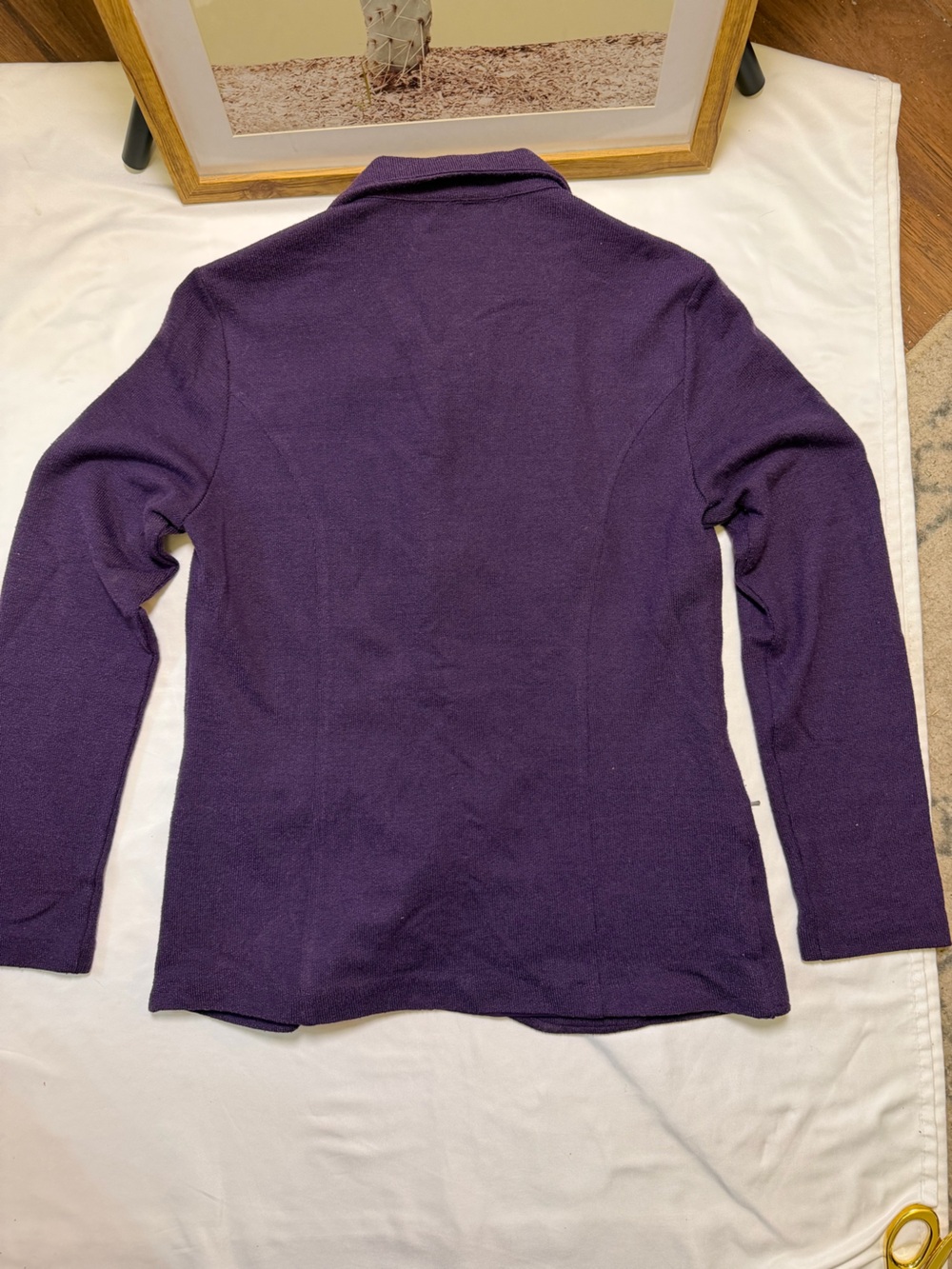Vintage Miss Alliage collection size medium Deep Purple Fleece Blazer Jacket - Picture 3 of 4